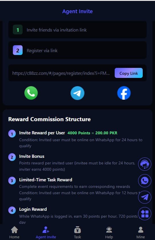 c88 game invite and earn