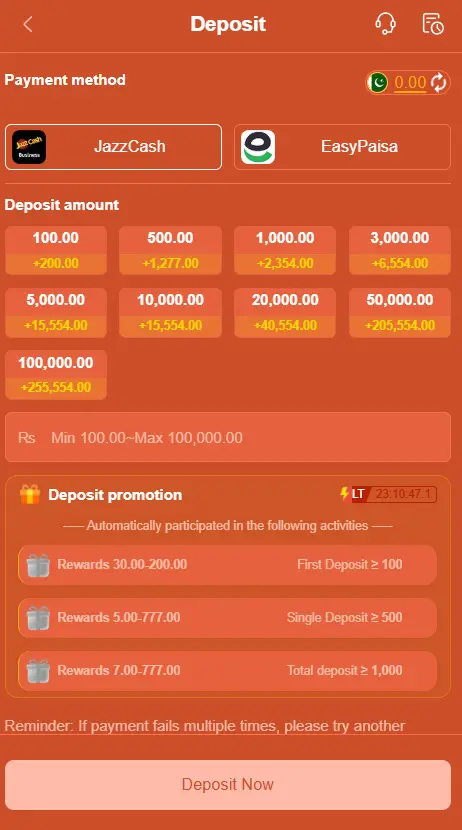 deposit methods on Ep789