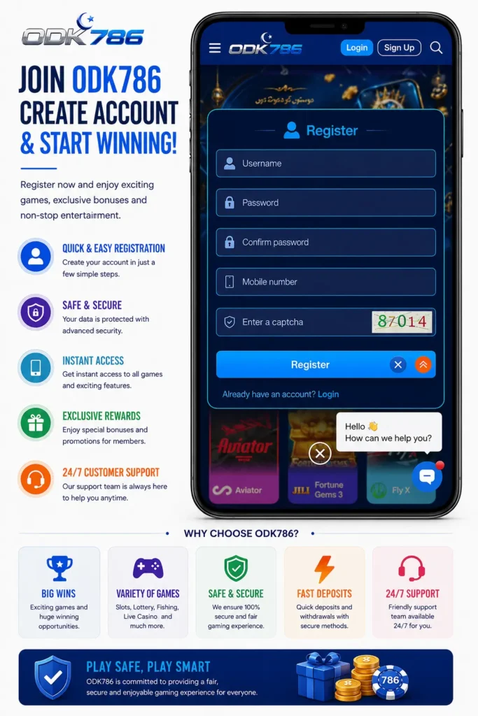 Odk786 game app register now